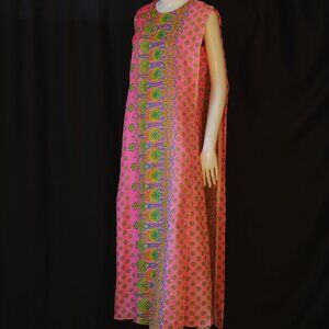Conrad Lingerie 1960's Pink & Green Draped Jumpsuit - Montreal